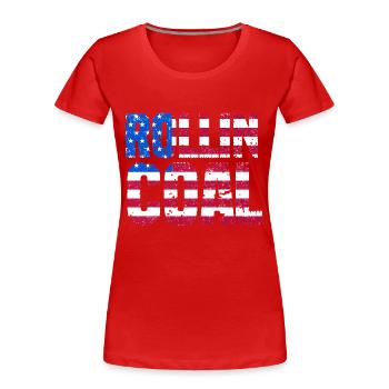 USA Carbon Roller Design for Diesel Drivers - Women's Premium Organic T-Shirt - red - Front - Mia (176cm)