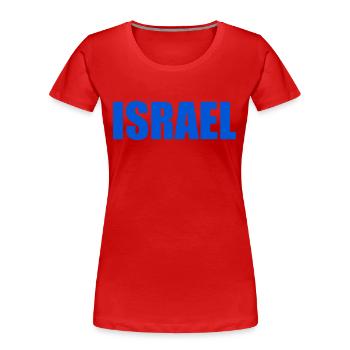 Israel - Frauen Premium Bio T-Shirt - Rot - Vorne - Mia (176cm)