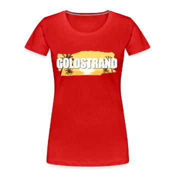Sables dorés - T-shirt bio Premium Femme - rouge - Devant - Mia (176cm)