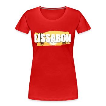 Lisbonne - T-shirt bio Premium Femme - rouge - Devant - Mia (176cm)