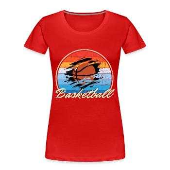 Basket-ball jouant au basket-ball cadeau vintage - T-shirt bio Premium Femme - rouge - Devant - Mia (176cm)