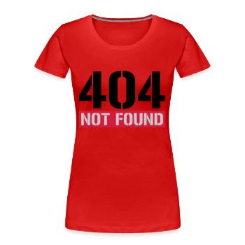 404 message introuvable - T-shirt bio Premium Femme - rouge - Devant - Mia (176cm)