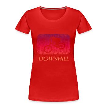 Downhill - Frauen Premium Bio T-Shirt - Rot - Vorne - Mia (176cm)