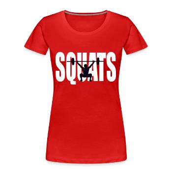logo de squats gym - T-shirt bio Premium Femme - rouge - Devant - Mia (176cm)