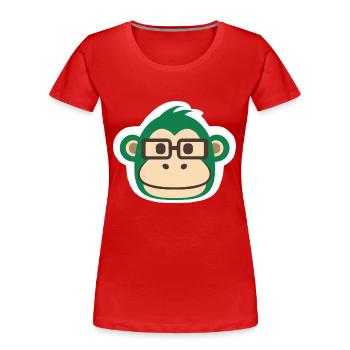Affe Stickerart - Frauen Premium Bio T-Shirt - Rot - Vorne - Mia (176cm)