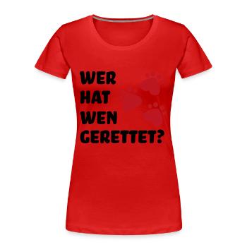 Tierschutz Hund - Frauen Premium Bio T-Shirt - Rot - Vorne - Mia (176cm)