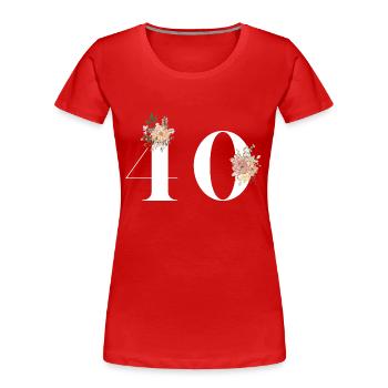 40th Anniversary Flowers (Gift of 40 years) - Women's Premium Organic T-Shirt - red - Front - Mia (176cm)