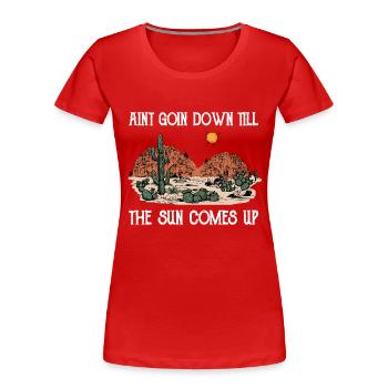 Wüste Wüstenlandschaft Wildnis Outback Landstraßen - Frauen Premium Bio T-Shirt - Rot - Vorne - Mia (176cm)