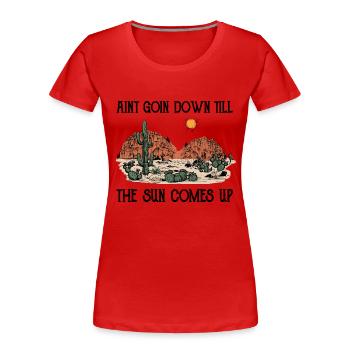 Wüste Wüstenlandschaft Wildnis Outback Landstraßen - Frauen Premium Bio T-Shirt - Rot - Vorne - Mia (176cm)