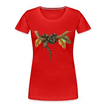 Anaconda, die lustige Schlange - Frauen Premium Bio T-Shirt - Rot - Vorne - Mia (176cm)