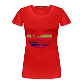 Landscapes in Geometric shape - Women's Premium Organic T-Shirt - red - Front - Mia (176cm)