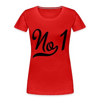 Numéro un - T-shirt bio Premium Femme - rouge - Devant - Mia (176cm)