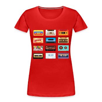 Classic cassette music cassettes - Women's Premium Organic T-Shirt - red - Front - Mia (176cm)