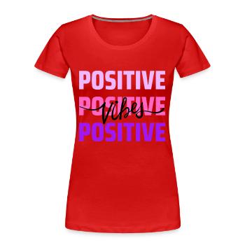 Ondes positives - T-shirt bio Premium Femme - rouge - Devant - Mia (176cm)