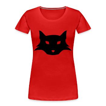 Wolfskopf - Frauen Premium Bio T-Shirt - Rot - Vorne - Mia (176cm)