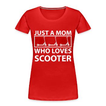 E-Scooter Roller - Frauen Premium Bio T-Shirt - Rot - Vorne - Mia (176cm)