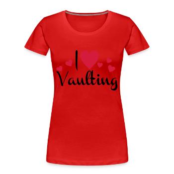 voltigieren - Frauen Premium Bio T-Shirt - Rot - Vorne - Mia (176cm)