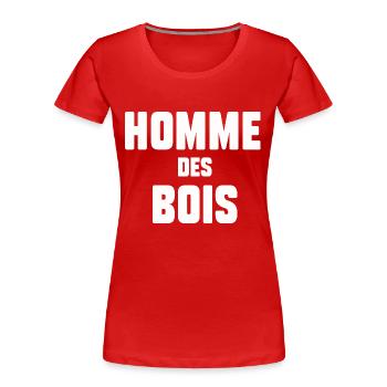 Homme des bois - T-shirt bio Premium Femme - rouge - Devant - Mia (176cm)