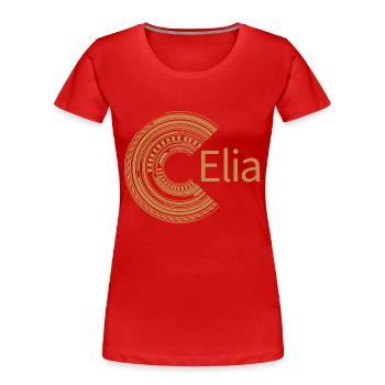 Pour Elijah - T-shirt bio Premium Femme - rouge - Devant - Mia (176cm)