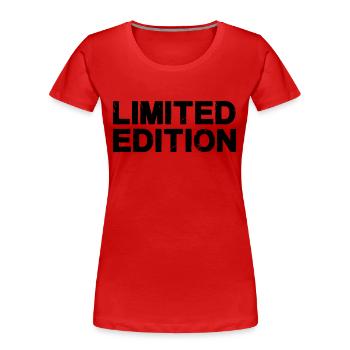 Édition limitée - T-shirt bio Premium Femme - rouge - Devant - Mia (176cm)