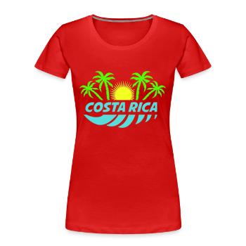 costa rica - Frauen Premium Bio T-Shirt - Rot - Vorne - Mia (176cm)