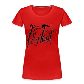 BIGFOOT - Frauen Premium Bio T-Shirt - Rot - Vorne - Mia (176cm)