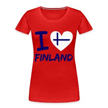 i love finland - Frauen Premium Bio T-Shirt - Rot - Vorne - Mia (176cm)