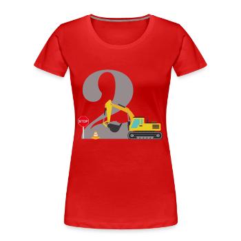 2e anniversaire pelleteuse - T-shirt bio Premium Femme - rouge - Devant - Mia (176cm)