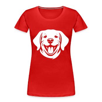 Kleiner Hund Humor Labrador - Frauen Premium Bio T-Shirt - Rot - Vorne - Mia (176cm)