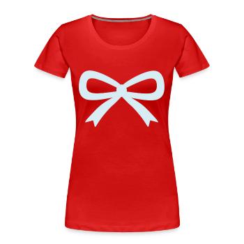 Noeud bleu clair - T-shirt bio Premium Femme - rouge - Devant - Mia (176cm)