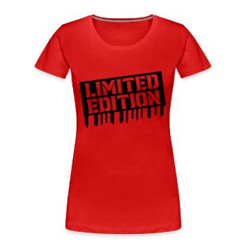 Édition limitée - T-shirt bio Premium Femme - rouge - Devant - Mia (176cm)