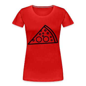 part de pizza - T-shirt bio Premium Femme - rouge - Devant - Mia (176cm)