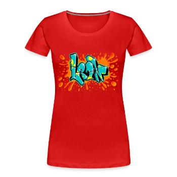 Leon graffiti red splash printable on everything - Women's Premium Organic T-Shirt - red - Front - Mia (176cm)