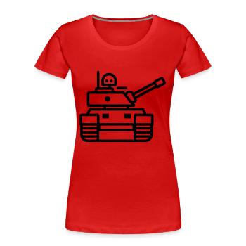 Panzer - Frauen Premium Bio T-Shirt - Rot - Vorne - Mia (176cm)