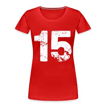 15 - T-shirt bio Premium Femme - rouge - Devant - Mia (176cm)