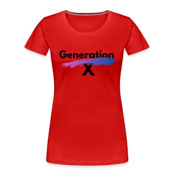 Generation X - Frauen Premium Bio T-Shirt - Rot - Vorne - Mia (176cm)