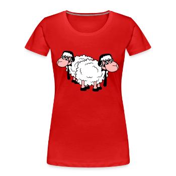 2 Sheep Sunglasses Music Party DJ Team Friends - Women's Premium Organic T-Shirt - red - Front - Mia (176cm)