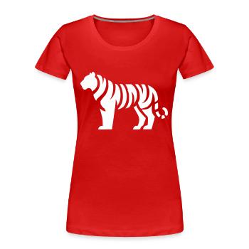 Tiger Animal - Frauen Premium Bio T-Shirt - Rot - Vorne - Mia (176cm)