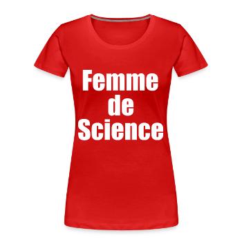 Femme de science - T-shirt bio Premium Femme - rouge - Devant - Mia (176cm)