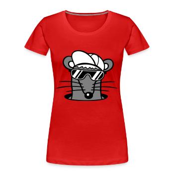 Souris Lunettes de soleil Cool Cappy Trou de sol Trou de souris - T-shirt bio Premium Femme - rouge - Devant - Mia (176cm)