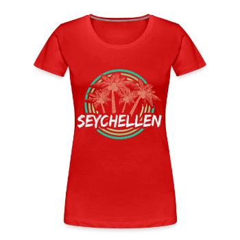 Seychellen als Urlaub - Frauen Premium Bio T-Shirt - Rot - Vorne - Mia (176cm)