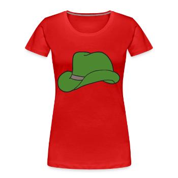 hut gruen - Frauen Premium Bio T-Shirt - Rot - Vorne - Mia (176cm)