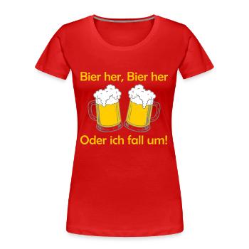 Des abeilles ici, des abeilles ici - oder ich fall um ! - T-shirt bio Premium Femme - rouge - Devant - Mia (176cm)