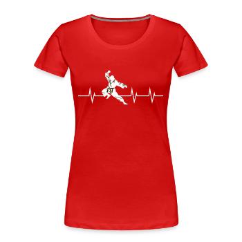 Martial Heartbeat - Women's Premium Organic T-Shirt - red - Front - Mia (176cm)