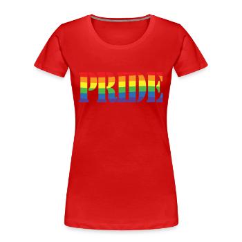 Rainbow Pride - Frauen Premium Bio T-Shirt - Rot - Vorne - Mia (176cm)