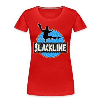 Slackline Slacklining - Frauen Premium Bio T-Shirt - Rot - Vorne - Mia (176cm)