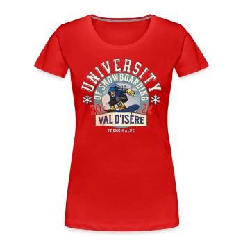 University of snowboarding - T-shirt bio Premium Femme - rouge - Devant - Mia (176cm)