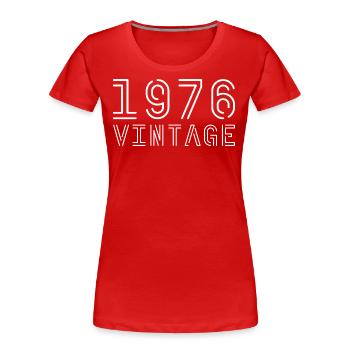 1976 vintage vintage 1976 birthday 1976 retro - Women's Premium Organic T-Shirt - red - Front - Mia (176cm)