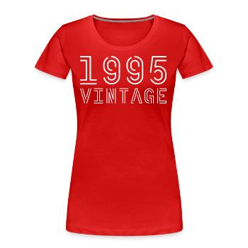 1995 Jahrgang Vintage 1995 Geburtstag 1995 retro - Frauen Premium Bio T-Shirt - Rot - Vorne - Mia (176cm)