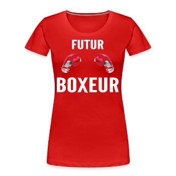 Futur Boxeur - T-shirt bio Premium Femme - rouge - Devant - Mia (176cm)